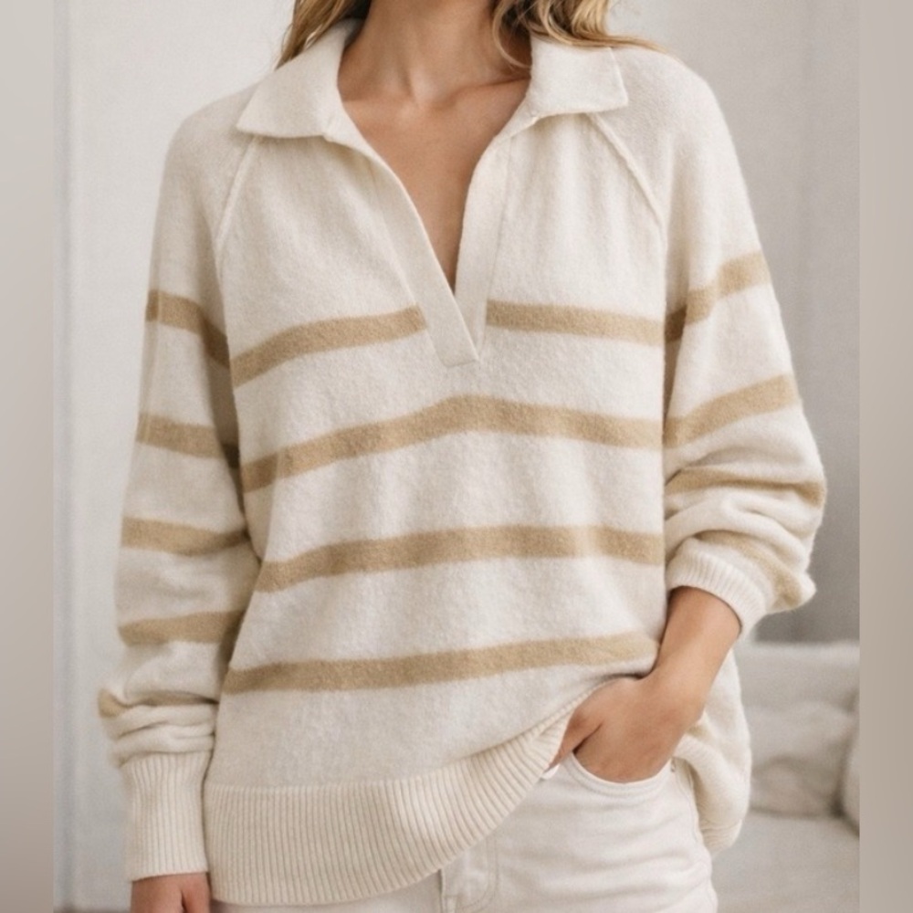 Aerie striped collared sweater